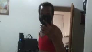 Being silly before bathing flexing and on tornado watch 