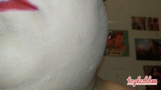 BBW swallow your cum and let it drip on her fat titties