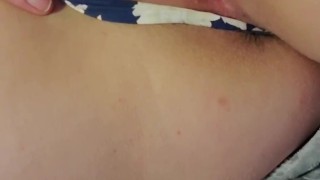 Plays with tight pussy 