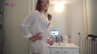 Teased and convinced to jerk and taste that cum again