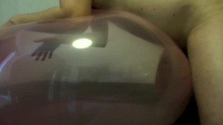 Fucking crystal Pink balloon and cum in it