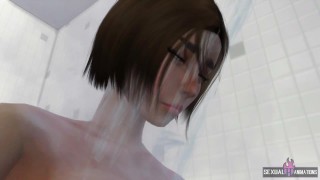 I Lick my Asian Girlfriend's Pussy While we Shower - Sexual Hot Animation