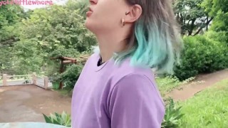 taking my fart slave for a walk outdoor
