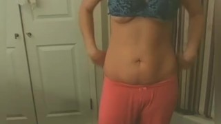 My step mom looks yummy in morning before shower 
