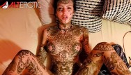 Inked up beauty Amber Luke craves a big cock