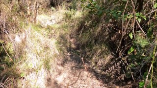 Twinks masturbate in the forest in public