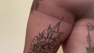 worship my body in pantyhose and watch me destroy my pussy with a big dildo
