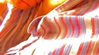 Hermaphrodite natural tits, nipple play, and massage