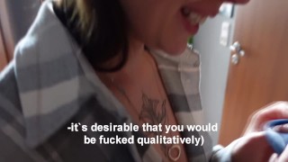 A courier from a sex shop demonstrated how to use a Penis ring while her Husband is not at home!