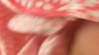 Cumming with my sister in law's pink panties 