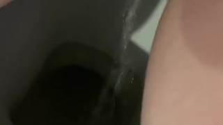 Girl pissing desperation long piss squirt