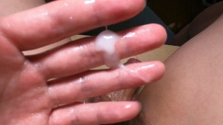 巨根太チン　亀頭をパンパンに膨らませてオナニー、喘ぎながら濃い精液をドロッと射精　素人　無修正