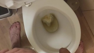 Pouring milk on my cock while pissing and more piss!