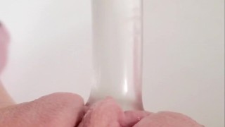 Dildo session in my bathtub 