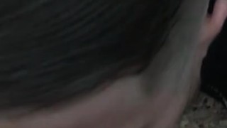 Caught in the woods guy giving trans girl bj on trail