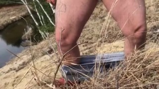 Cum in the woods ( masturbating in nature)