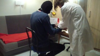 dirty lady interrogates a submissive man - femdom sex