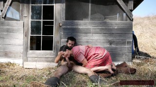  Spring is Cumming!: Hairy MILF Worships Thick Cock Man in Boots; Outdoor Blowjob and Quickie Fuck