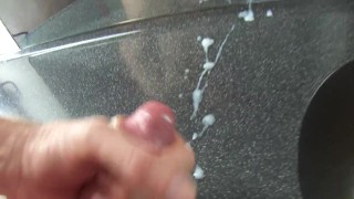 Lots of cum out of my lubed up cock