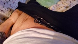 stroking my cock on the couch