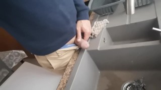 Pissing into my kitchen sink