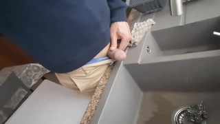 Pissing into my kitchen sink