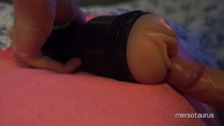 Boy cums on his favorite toy