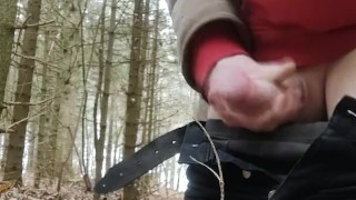 Was in the woods, wanked, came once, cept going, and came again