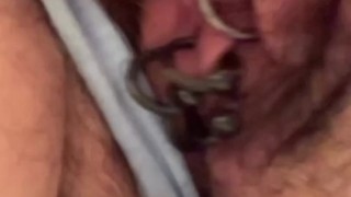 Mature MILF BBW magic wand playtime fun pierced labia