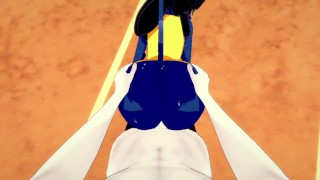 Pokemon Yaoi - POV Cinderace cums in Lucario's mouth and ass