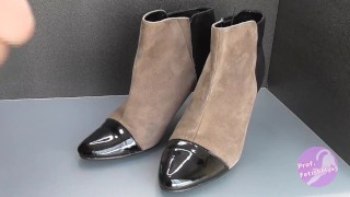 Shoe fetishism　茶色いブーツにぶっかける