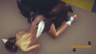 Furry Yaoi - Beast Fucks Fox in a train YIFF