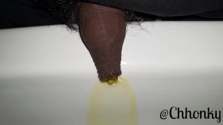 Close Up With My Uncut Pissing Cock