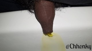 Close Up With My Uncut Pissing Cock