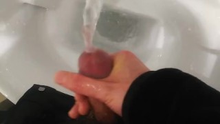 Masturbaiting in the toilet of my hometown shopping center