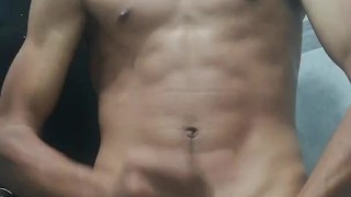 Latino with big cock masturbates and cums !!