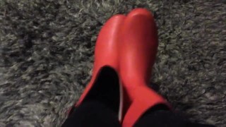 Squeaky Red Boots