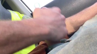 Car ride masturbation cumshot ending