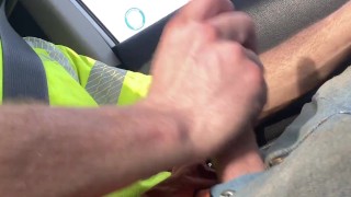 Car ride masturbation cumshot ending