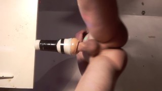 Jerking with my fleshlight after working part1