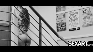 Stunning lesbian blondes eat each other's pussy to wild orgasms