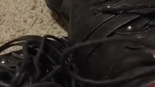 Squeaky Leather Combat Boots