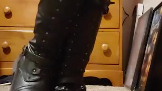 Squeaky Leather Combat Boots 2