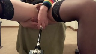 Sissy Playing With Cum Lube On Clitty And Boi Pussy
