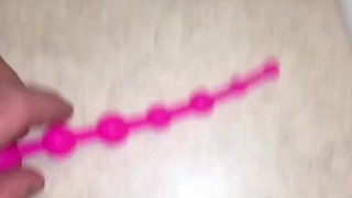Adult Toy Testing, experiencing my new pinkcherry graduated anal beads for the first time ever