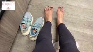 after gym tired feet removing shoes and socks - glimpseofme