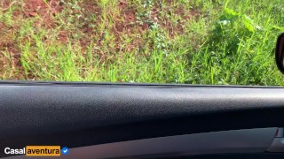 She caught me masturbating in the car and decided to help sitting on my dick - Anal