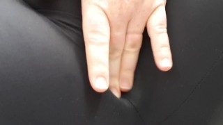 Creamy NZ pussy squirts through tights