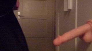 Schoolboy practises oral with a dildo