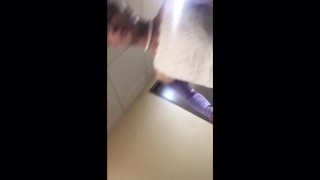Riding Dildo on Hotel Balcony Smoking Public Solo Risky